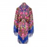 PAVLOVO POSAD RUSSIAN SHAWL 146x146 cm 57x57" 100% Wool Scarf Wrap Silk Fringe 1951-13