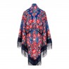 PAVLOVO POSAD RUSSIAN SHAWL 146x146 cm 57x57" 100% Wool Scarf Wrap Silk Fringe 1951-14