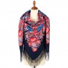 PAVLOVO POSAD RUSSIAN SHAWL 146x146 cm 57x57" 100% Wool Scarf Wrap Silk Fringe 1951-14