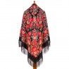 PAVLOVO POSAD RUSSIAN SHAWL 146x146 cm 57x57" 100% Wool Scarf Wrap Silk Fringe 1951-18