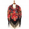 PAVLOVO POSAD RUSSIAN SHAWL 146x146 cm 57x57" 100% Wool Scarf Wrap Silk Fringe 1951-18
