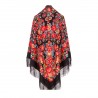 PAVLOVO POSAD RUSSIAN SHAWL 146x146 cm 57x57" 100% Wool Scarf Wrap Silk Fringe 1951-18