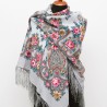 PAVLOVO POSAD RUSSIAN SHAWL 125x125 cm 49x49" 100% Wool Scarf Wrap 1316-1