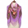 RUSSIAN PAVLOVO POSAD 100% SILK RUSSIA SHAWL SCARF WRAP SUMMER 130x130 cm 1736-3