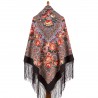 PAVLOVO POSAD RUSSIAN SHAWL 148x148 cm 58x58" 100% Wool Scarf Wrap 1896-14