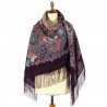 PAVLOVO POSAD RUSSIAN SHAWL 146x146 cm 57x57" 100% Wool Scarf Wrap Silk Fringe 1694-15