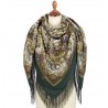 PAVLOVO POSAD RUSSIAN SHAWL 146x146 cm 57x57" 100% Wool Scarf Wrap Silk Fringe 1811-10