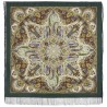 PAVLOVO POSAD RUSSIAN SHAWL 146x146 cm 57x57" 100% Wool Scarf Wrap Silk Fringe 1811-10