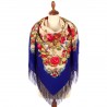 PAVLOVO POSAD RUSSIAN SHAWL 146x146 cm 57x57" 100% Wool Scarf Wrap Silk Fringe 1061-13