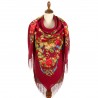 PAVLOVO POSAD RUSSIAN SHAWL 146x146 cm 57x57" 100% Wool Scarf Wrap Silk Fringe 1061-4