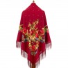 PAVLOVO POSAD RUSSIAN SHAWL 146x146 cm 57x57" 100% Wool Scarf Wrap Silk Fringe 1061-4