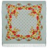 PAVLOVO POSAD RUSSIAN SHAWL 146x146 cm 57x57" 100% Wool Scarf Wrap Silk Fringe 1061-2