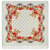 PAVLOVO POSAD RUSSIAN SHAWL 146x146 cm 57x57" 100% Wool Scarf Wrap Silk Fringe 1061-01