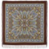 PAVLOVO POSAD RUSSIAN SHAWL 146x146 cm 57x57" 100% Wool Scarf Wrap Silk Fringe 1496-17
