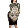 PAVLOVO POSAD RUSSIAN SHAWL 146x146 cm 57x57" 100% Wool Scarf Wrap Silk Fringe 1541-16