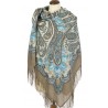 PAVLOVO POSAD RUSSIAN SHAWL 146x146 cm 57x57" 100% Wool Scarf Wrap Silk Fringe 1567-16