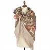 PAVLOVO POSAD RUSSIAN SHAWL 146x146 cm 57x57" 100% Wool Scarf Wrap Silk Fringe 1567-2