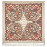 PAVLOVO POSAD RUSSIAN SHAWL 146x146 cm 57x57" 100% Wool Scarf Wrap Silk Fringe 1567-2