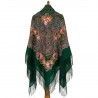 PAVLOVO POSAD RUSSIAN SHAWL 146x146 cm 57x57" 100% Wool Scarf Wrap Silk Fringe 1694-9