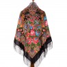 PAVLOVO POSAD RUSSIAN SHAWL 146x146 cm 57x57" 100% Wool Scarf Wrap Silk Fringe 1724-18