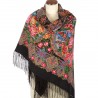 PAVLOVO POSAD RUSSIAN SHAWL 146x146 cm 57x57" 100% Wool Scarf Wrap Silk Fringe 1724-18
