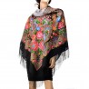 PAVLOVO POSAD RUSSIAN SHAWL 146x146 cm 57x57" 100% Wool Scarf Wrap Silk Fringe 1724-18