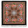 PAVLOVO POSAD RUSSIAN SHAWL 146x146 cm 57x57" 100% Wool Scarf Wrap Silk Fringe 1724-18