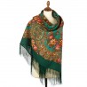 PAVLOVO POSAD RUSSIAN SHAWL 146x146 cm 57x57" 100% Wool Scarf Wrap Silk Fringe 1727-12