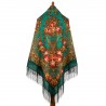 PAVLOVO POSAD RUSSIAN SHAWL 146x146 cm 57x57" 100% Wool Scarf Wrap Silk Fringe 1727-12