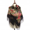 PAVLOVO POSAD RUSSIAN SHAWL 146x146 cm 57x57" 100% Wool Scarf Wrap Silk Fringe 1730-18