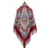PAVLOVO POSAD RUSSIAN SHAWL 146x146 cm 57x57" 100% Wool Scarf Wrap Silk Fringe 1800-5