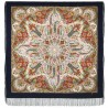 PAVLOVO POSAD RUSSIAN SHAWL 146x146 cm 57x57" 100% Wool Scarf Wrap Silk Fringe 1811-14