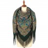 PAVLOVO POSAD RUSSIAN SHAWL 146x146 cm 57x57" 100% Wool Scarf Wrap Silk Fringe 1934-9