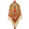 PAVLOVO POSAD RUSSIAN SHAWL 146x146 cm 57x57" 100% Wool Scarf Wrap Woolen Fringe 1289-1