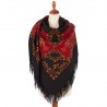 PAVLOVO POSAD RUSSIAN SHAWL 146x146 cm 57x57" 100% Wool Scarf Wrap Woolen Fringe 352-25