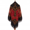 PAVLOVO POSAD RUSSIAN SHAWL 146x146 cm 57x57" 100% Wool Scarf Wrap Woolen Fringe 352-25