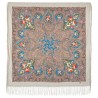 RUSSIAN PAVLOVO POSAD SHAWL 135x135cm SCARF ITALIAN 100% WOOL SILK FRINGE 1749-1