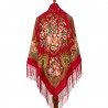 RUSSIAN PAVLOVO POSAD SHAWL 135x135cm SCARF ITALIAN 100% WOOL SILK FRINGE 1629-5