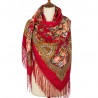 RUSSIAN PAVLOVO POSAD SHAWL 135x135cm SCARF ITALIAN 100% WOOL SILK FRINGE 1629-5