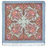 RUSSIAN PAVLOVO POSAD SHAWL 135x135cm SCARF ITALIAN 100% WOOL SILK FRINGE 1629-13