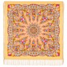 RUSSIAN PAVLOVO POSAD SHAWL 135x135cm SCARF ITALIAN 100%WOOL SILK FRINGE 1739-2