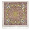 RUSSIAN PAVLOVO POSAD SHAWL 135x135cm SCARF ITALIAN 100% WOOL SILK FRINGE 1749-2