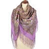 RUSSIAN PAVLOVO POSAD SHAWL 135x135cm SCARF ITALIAN 100% WOOL SILK FRINGE 1749-3
