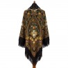 PAVLOVO POSAD RUSSIAN SHAWL 146x146 cm 57x57" 100% Wool Scarf Wrap Woolen Fringe 1186-19