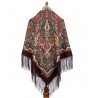 RUSSIAN PAVLOVO POSAD SHAWL 135x135cm SCARF ITALIAN 100%WOOL SILK FRINGE 1763-7