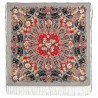 RUSSIAN PAVLOVO POSAD SHAWL 135x135cm SCARF ITALIAN 100%WOOL SILK FRINGE 1773-2