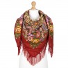 PAVLOVO POSAD RUSSIAN SHAWL 125x125 cm 49x49" 100% Wool Scarf Wrap Woolen Fringe 1778-4