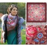 PAVLOVO POSAD RUSSIAN SHAWL 89x89 cm 35x35" 100% Wool Scarf Silk Fringe Wrap 1453-16