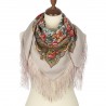 PAVLOVO POSAD RUSSIAN SHAWL 89x89 cm 35x35" 100% Wool Scarf Silk Fringe Wrap 1684-2
