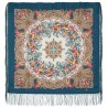 PAVLOVO POSAD RUSSIAN SHAWL 89x89 cm 35x35" 100% Wool Scarf Silk Fringe Wrap 1684-11